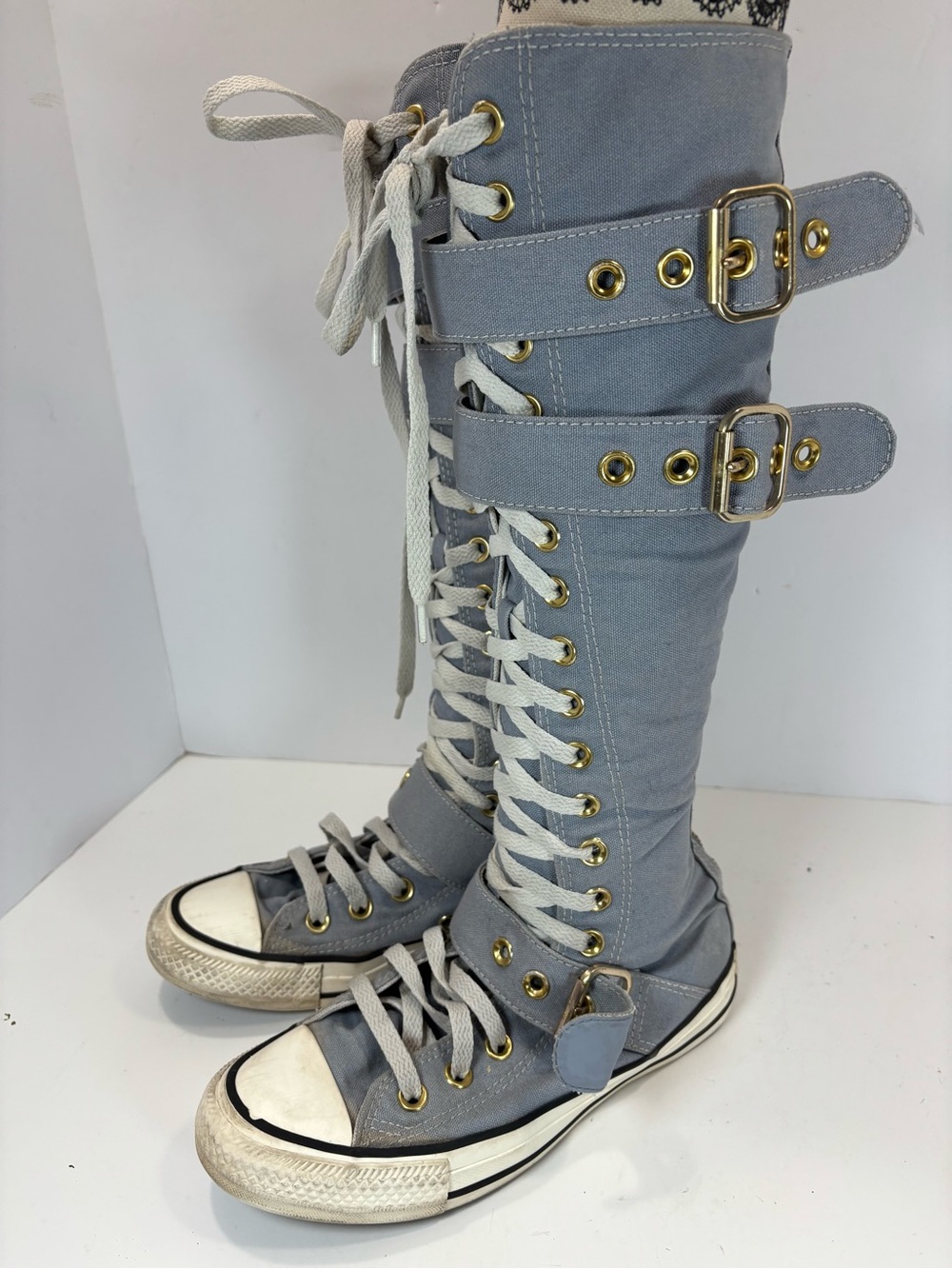 Converse Chuck Taylor All Star XXHi Buckles Knee-High Boots Blue Women 5.5 Y2K - Picture 6 of 12
